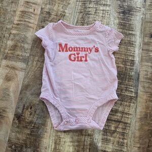 Carter's Pink and White Striped "Mommy's Girl" Baby Onesie